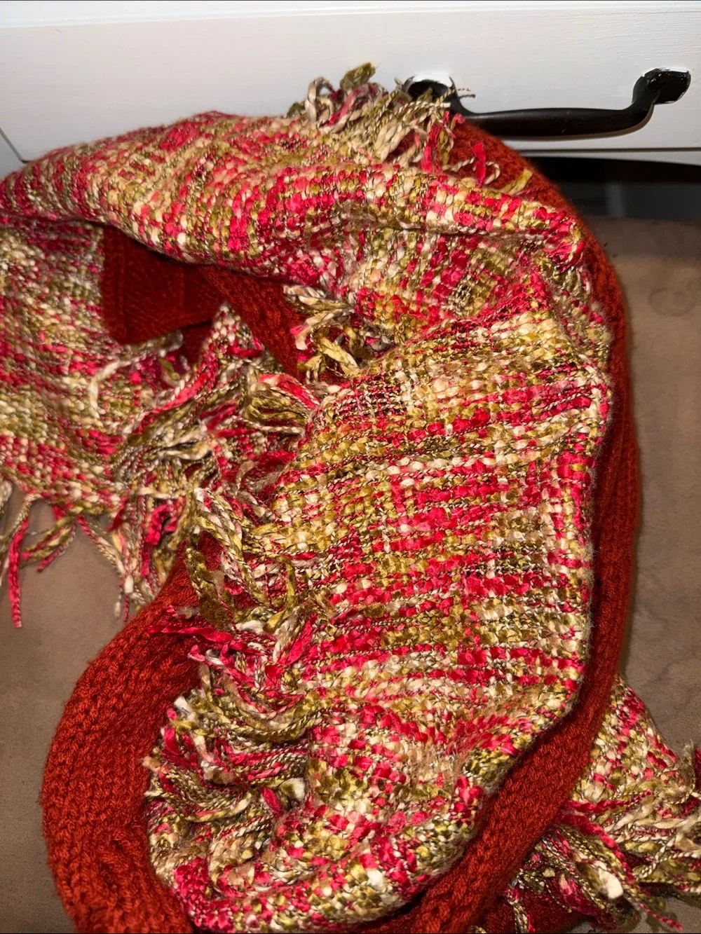 Calvin Klein rust Knit and multicolor boutique scar